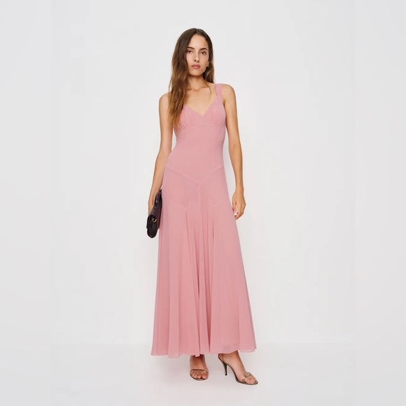 NWT Reformation Narcissa Dusty Rose Maxi Dress - Picture 3 of 5